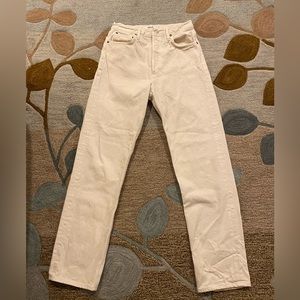 AGOLDE 90s pinch waist high waisted white jeans 26
